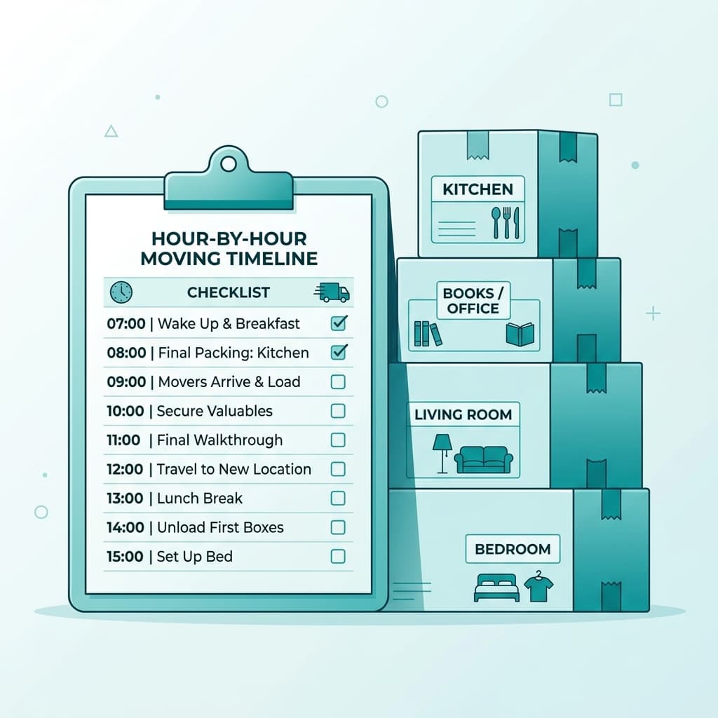 Verify moving day inventory sheet checklist details on pickup day